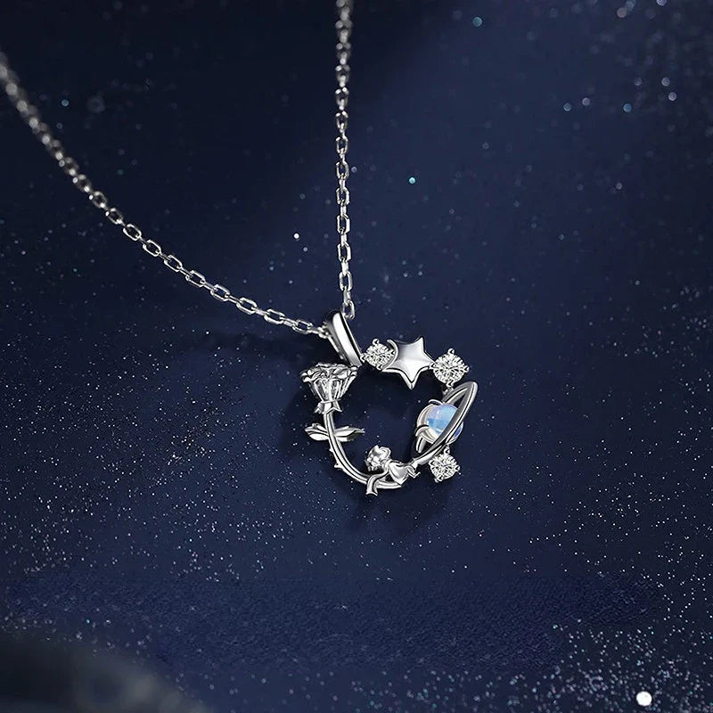 Little Prince Rose Zircon Necklace